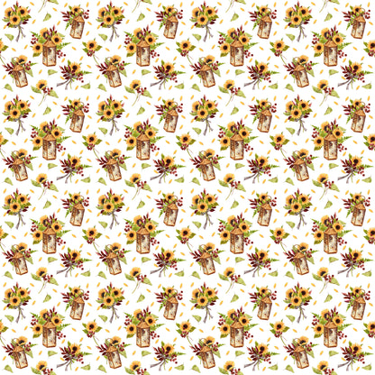 Favorite Fall Collection Sunflower Lanterns 12 x 12 Double-Sided Scrapbook Paper by SSC Designs - 15 Pack