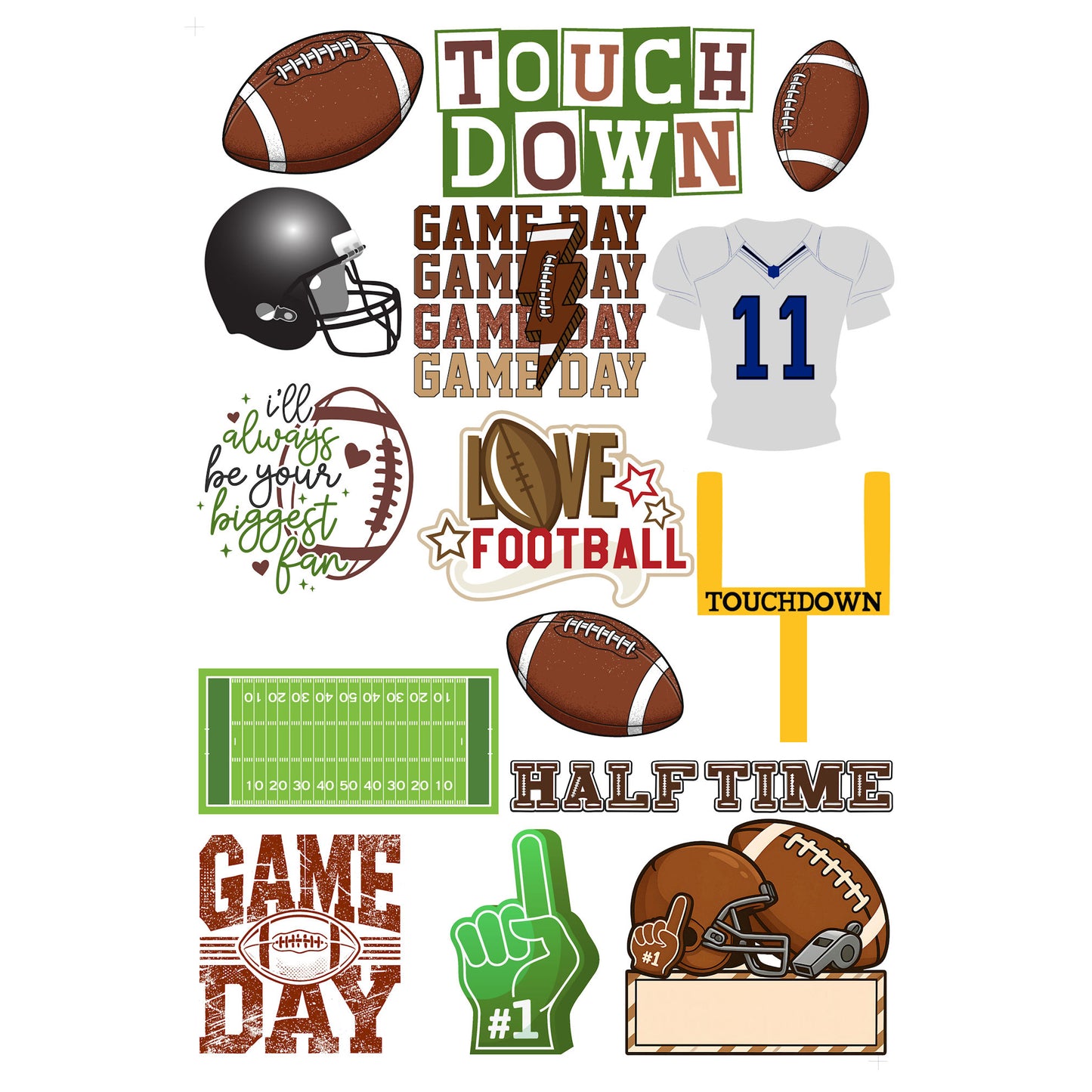 Go Big Sports Collection Football Laser Cut Scrapbook Ephemera Embellishments by SSC Designs - 3 Packs