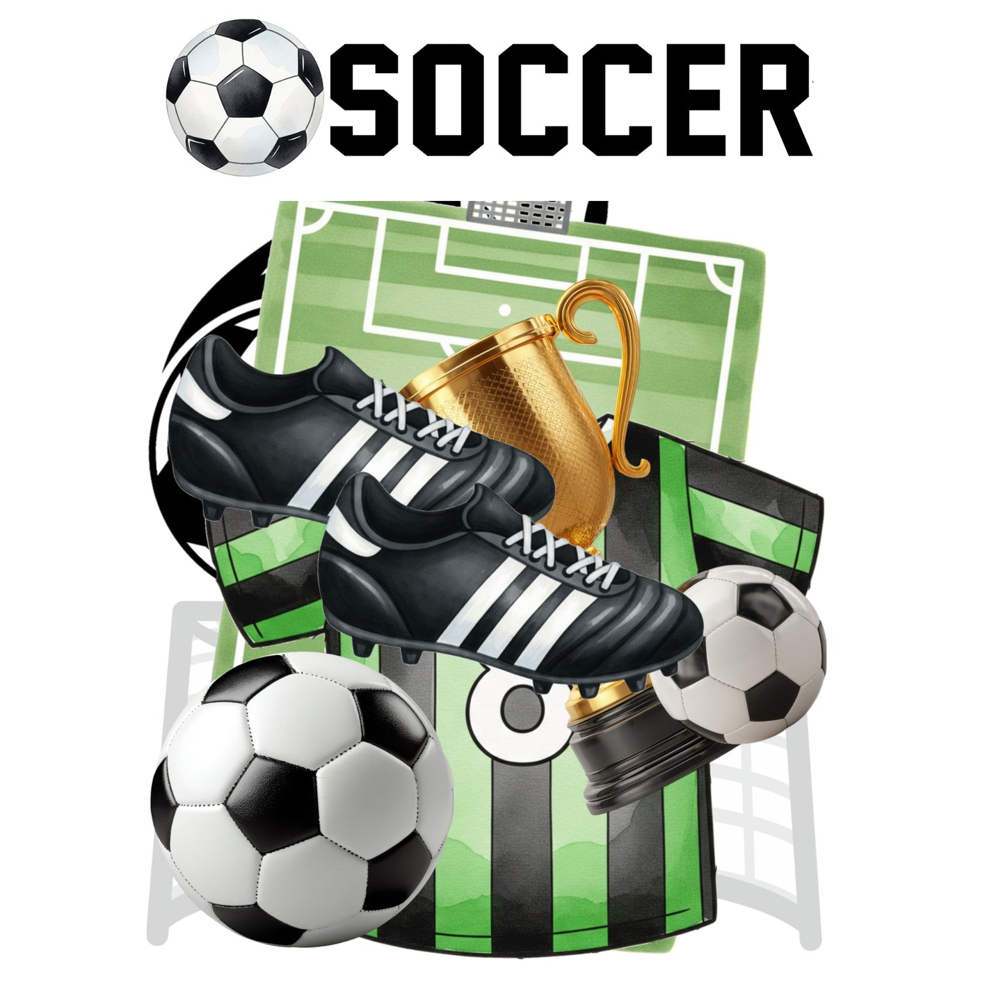 Go Big Sports Collection Soccer Laser Cut Scrapbook Ephemera Embellishments by SSC Designs - 3 Packs