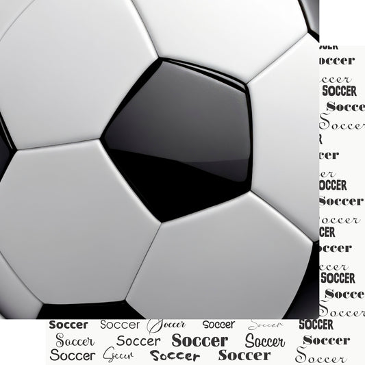 Go Big Sports Collection Soccer 12 x 12 Double-Sided Scrapbook Paper by SSC Designs - 15 Pack