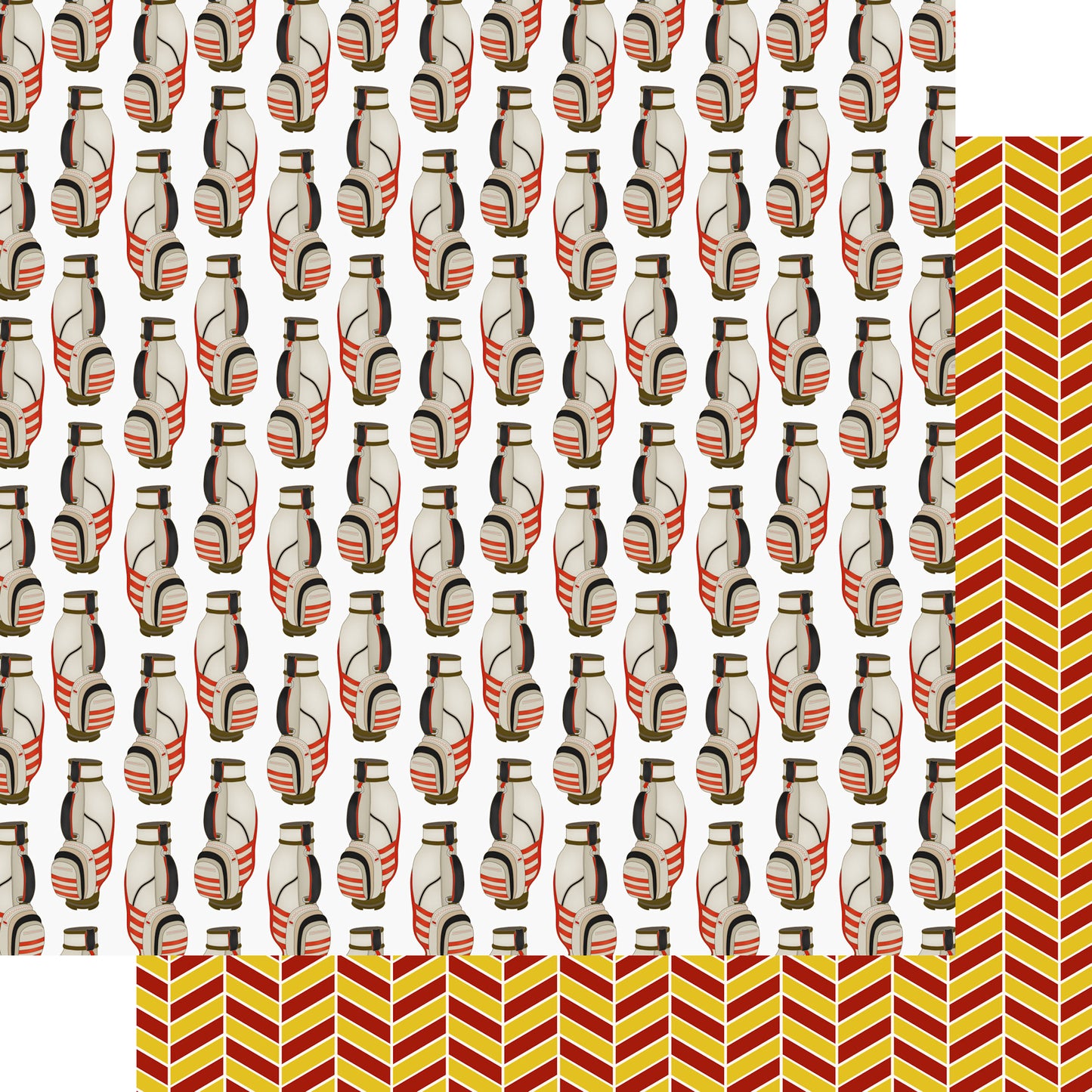 Golfing Collection Golf Equipment 12 x 12 Double-Sided Scrapbook Paper by SSC Designs - 15 Pack