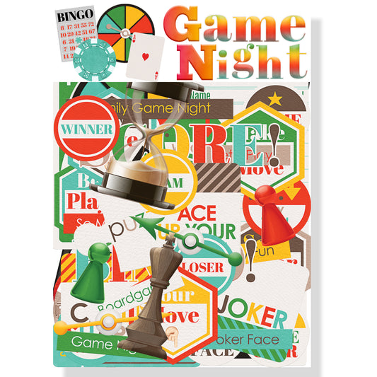 Game Night Collection Laser Cut Scrapbook Ephemera Embellishments by SSC Designs - 3 Packs