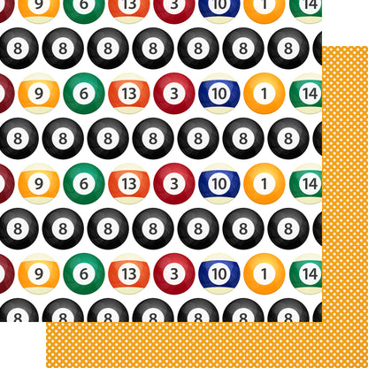 Game Night Collection Pool Hall Patterns 12 x 12 Double-Sided Scrapbook Paper by SSC Designs - 15 Pack