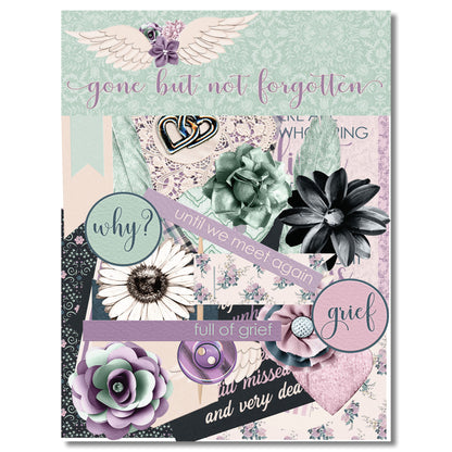 Gone But Not Forgotten 12 x 12 Scrapbook Paper & Embellishment Kit by SSC Designs - 3 Kits