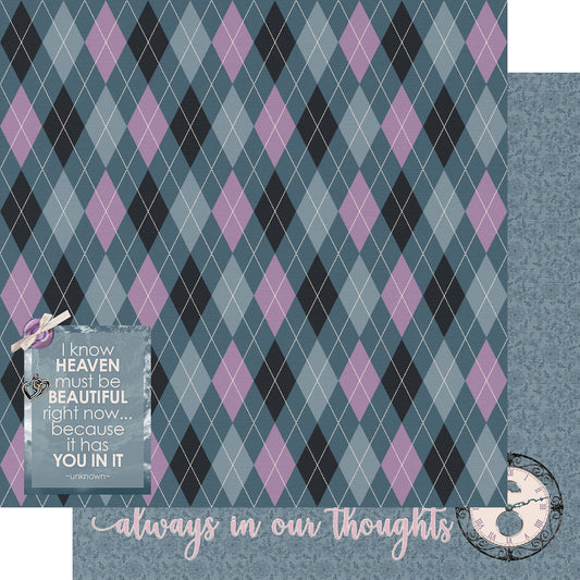 Gone But Not Forgotten Collection Always In Our Thoughts 12 x 12 Double-Sided Scrapbook Paper by SSC Designs - 15 Pack