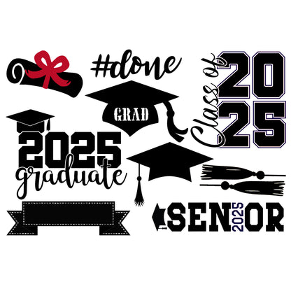 Graduate 2025 Collection Laser Cut Scrapbook Ephemera Embellishments by SSC Designs - 3 Packs