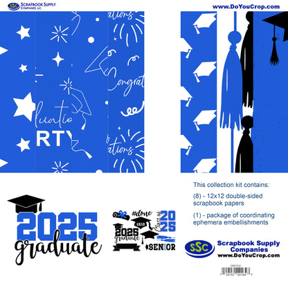 Graduate 2025 12 x 12 Scrapbook Paper & Embellishment Kit by SSC Designs - 3 Kits