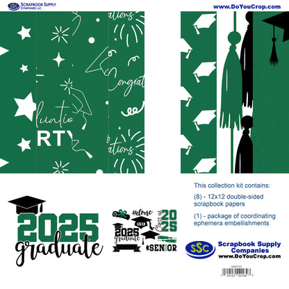 Graduate 2025 12 x 12 Scrapbook Paper & Embellishment Kit by SSC Designs - 3 Kits