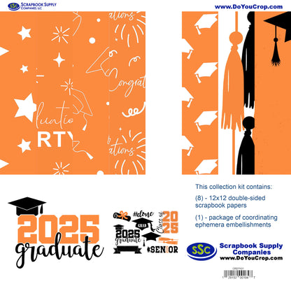 Graduate 2025 12 x 12 Scrapbook Paper & Embellishment Kit by SSC Designs - 3 Kits
