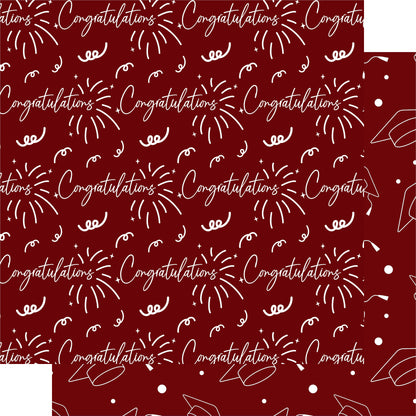 Graduate 2025 Collection Congratulations 12 x 12 Double-Sided Scrapbook Paper by SSC Designs - 15 Pack