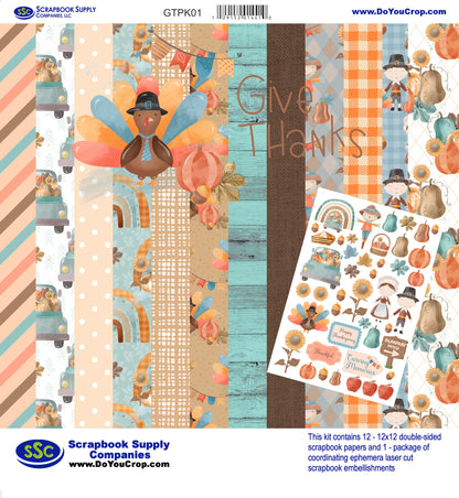 Give Thanks 12 x 12 Scrapbook Collection Kit by SSC Designs - 3 Kits