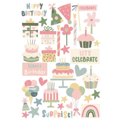 Happy Birthday Collection Laser Cut Scrapbook Ephemera Embellishments by SSC Designs - 3 Packs