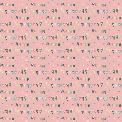Happy Birthday Collection Birthday Banner Stripes 12 x 12 Double-Sided Scrapbook Paper by SSC Designs - 15 Pack