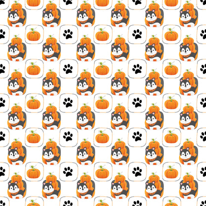 Happy Bow-wow-ween Collection Pumpkin Puppy Poses 12 x 12 Double-Sided Scrapbook Paper by SSC Designs - 15 Pack