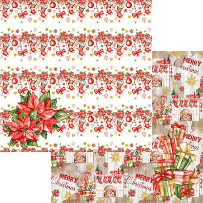 Home For Christmas Collection The Stocking Were Hung 12 x 12 Double-Sided Scrapbook Paper by SSC Designs - 15 Pack