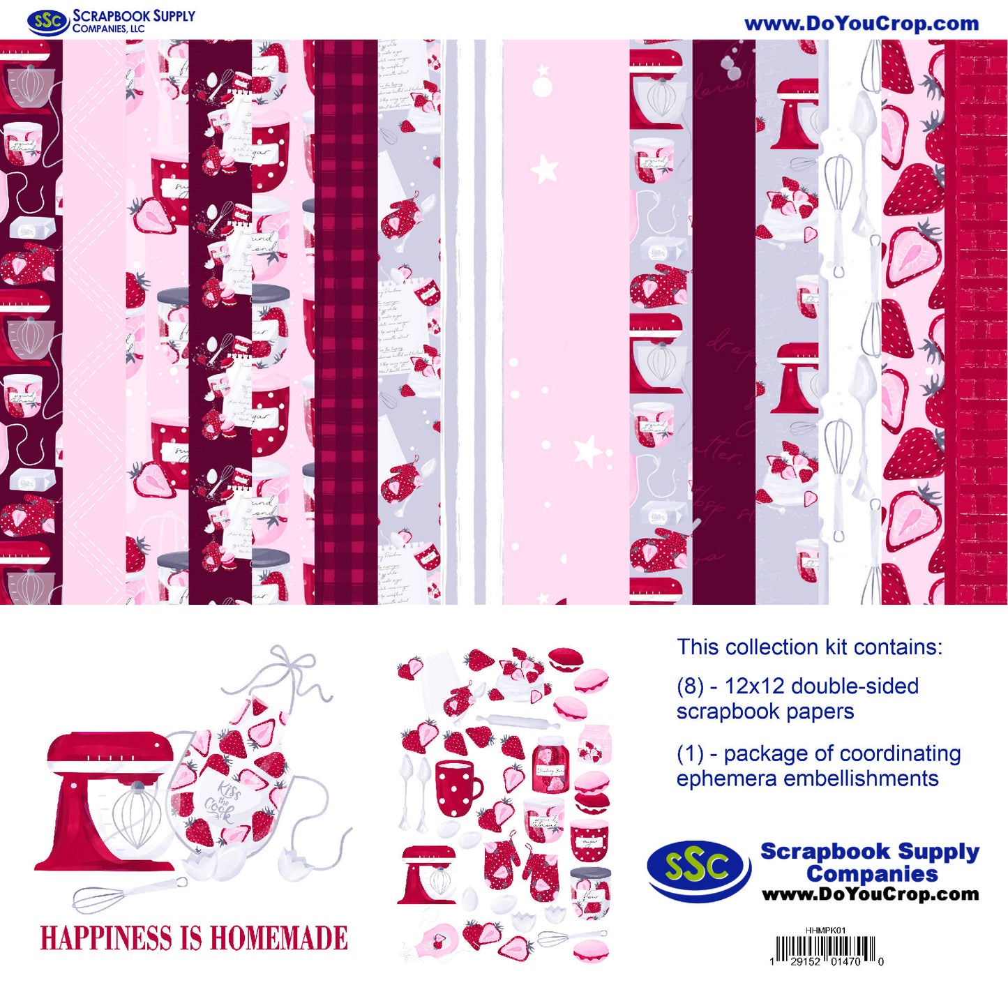 Happiness is Homemade 12 x 12 Scrapbook Paper & Embellishment Kit by SSC Designs - 3 Kits