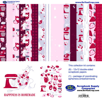 Happiness is Homemade 12 x 12 Scrapbook Paper & Embellishment Kit by SSC Designs - 3 Kits