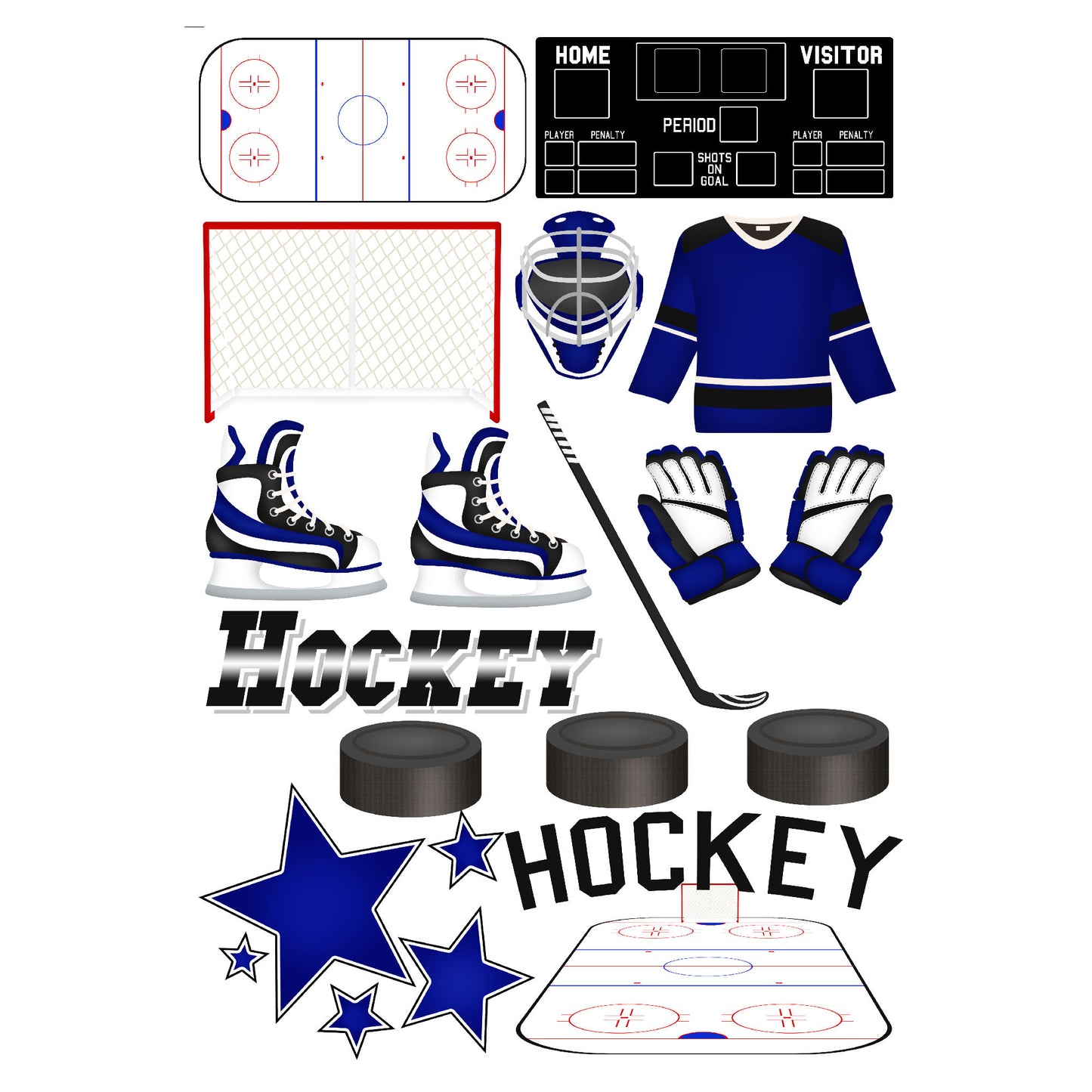 Hockey Season Collection Laser Cut Scrapbook Ephemera Embellishments by SSC Designs - 3 Packs
