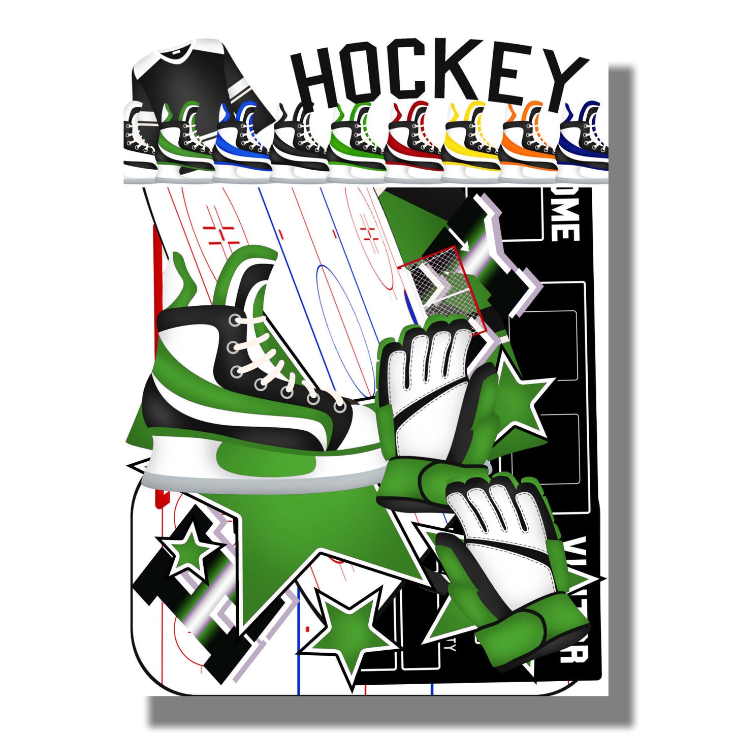 Hockey Season Collection Laser Cut Scrapbook Ephemera Embellishments by SSC Designs - 3 Packs