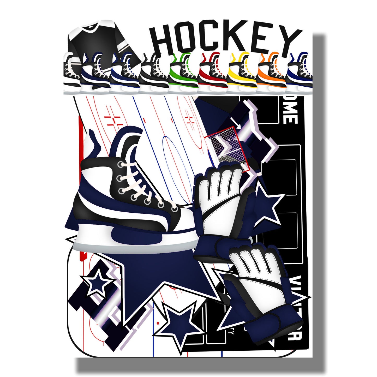 Hockey Season Collection Laser Cut Scrapbook Ephemera Embellishments by SSC Designs - 3 Packs