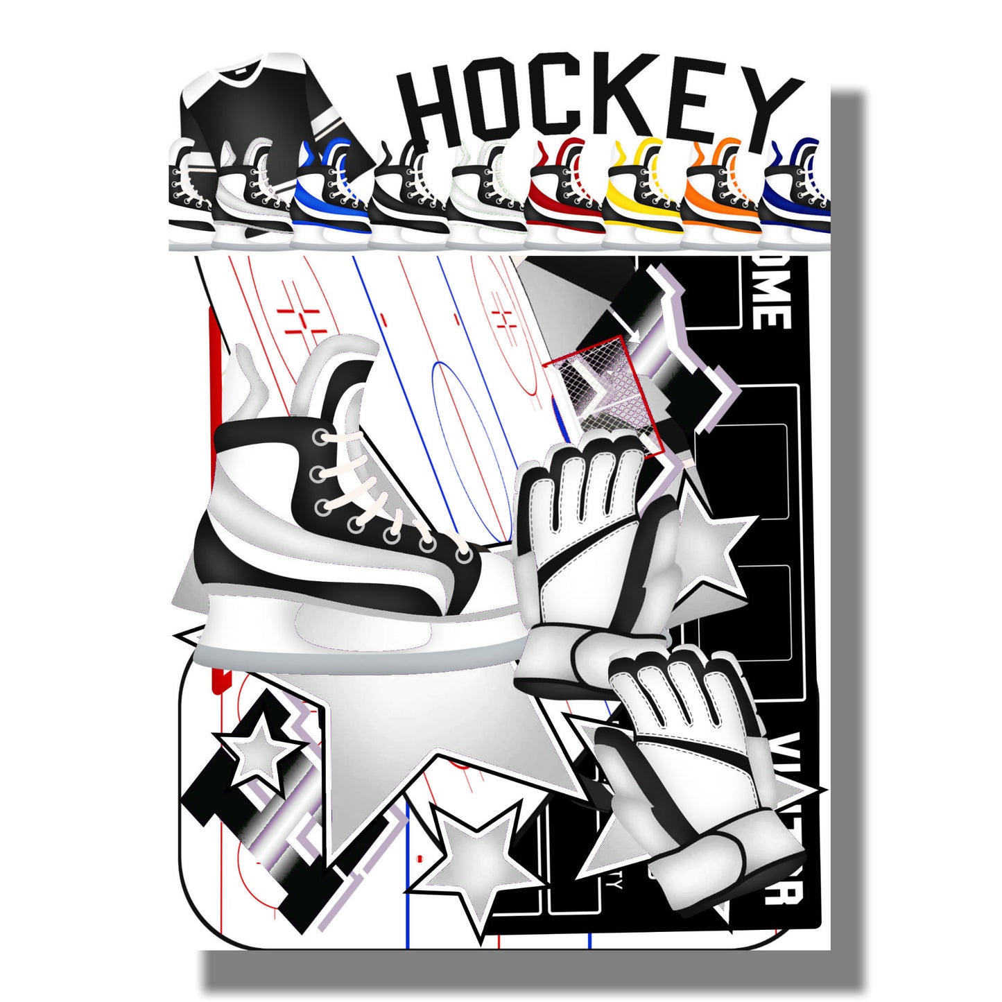 Hockey Season Collection Laser Cut Scrapbook Ephemera Embellishments by SSC Designs - 3 Packs