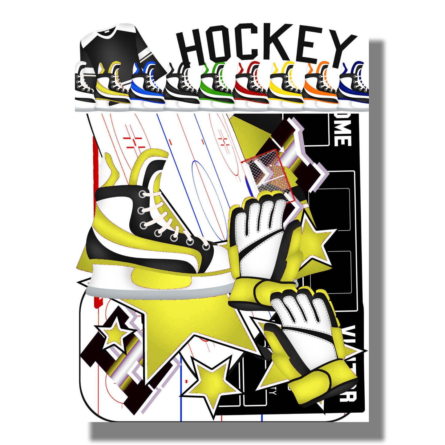 Hockey Season Collection Laser Cut Scrapbook Ephemera Embellishments by SSC Designs - 3 Packs