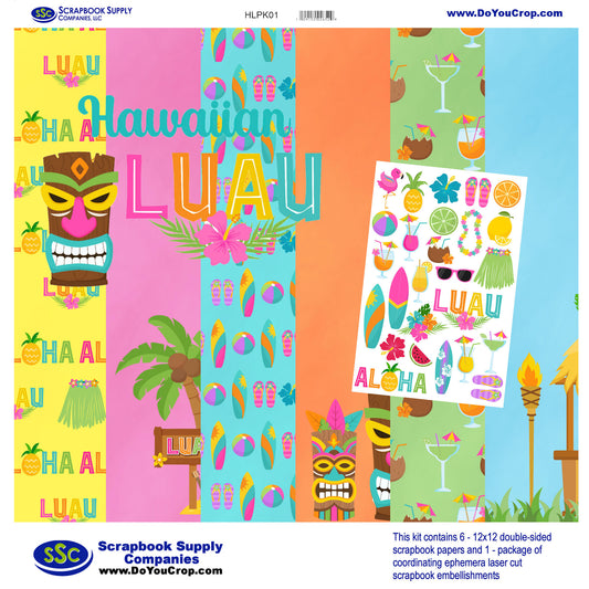 Hawaiian Luau 12 x 12 Scrapbook Paper & Embellishment Kit by SSC Designs - 3 Kits