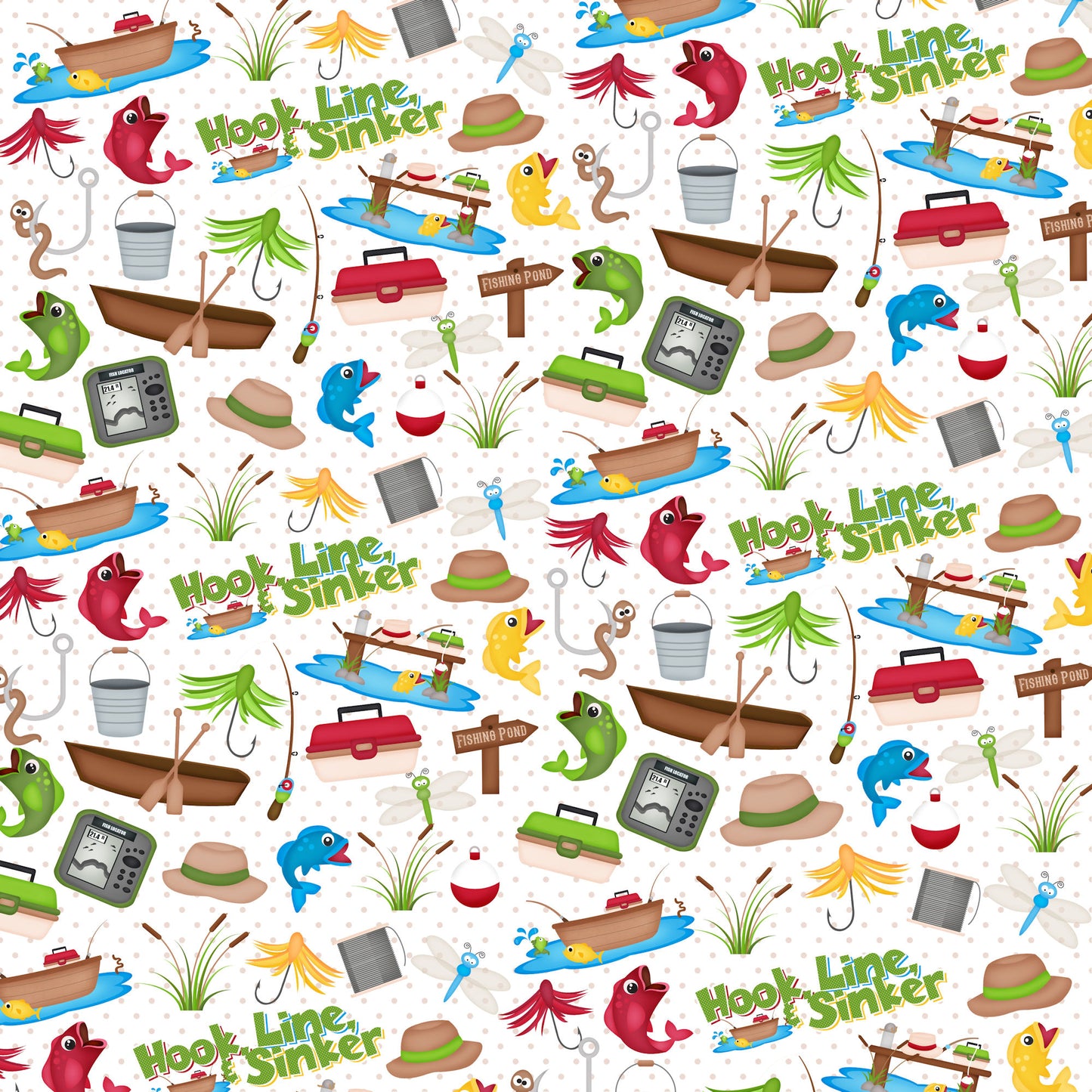 Hook, Line & Sinker Collection Fishing Pond 12 x 12 Double-Sided Scrapbook Papers by SSC Designs - 15 Pack