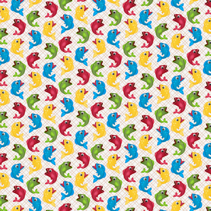 Hook, Line & Sinker Collection Here Fishy, Fishy 12 x 12 Double-Sided Scrapbook Papers by SSC Designs - 15 Pack