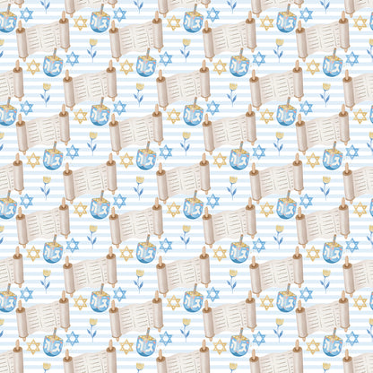 Hanukkah Collection Happy Hanukkah 12 x 12 Double-Sided Scrapbook Paper - 15 Pack