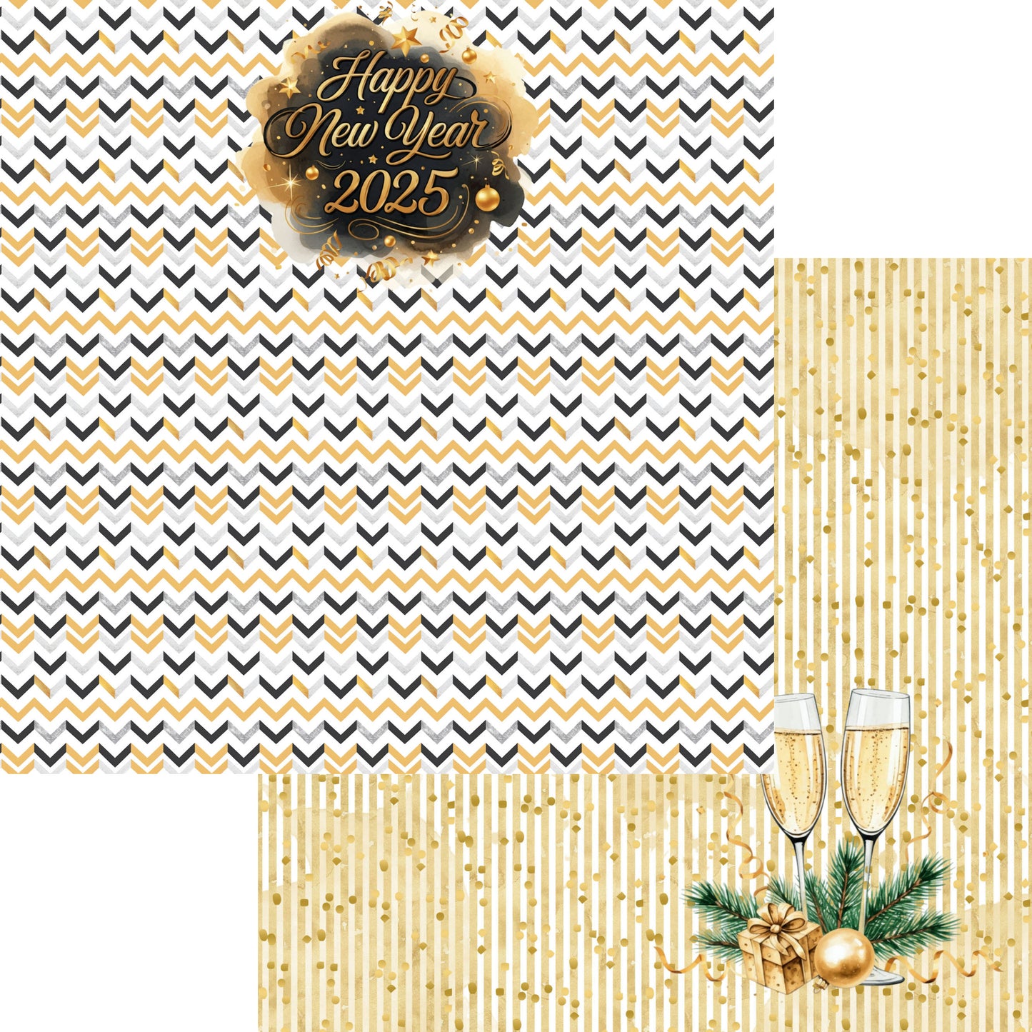 Happy New Year 2025 Collection Welcome 2025 12 x 12 Double-Sided Scrapbook Paper by SSC Designs - 15 Pack