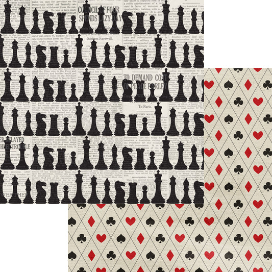 Inspired By Collection Chess 12 x 12 Double-Sided Scrapbook Paper by SSC Designs - 15 Pack