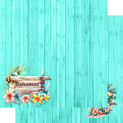 Island Life Collection Bahamas 12 x 12 Double-Sided Scrapbook Paper by SSC Designs - 15 Pack