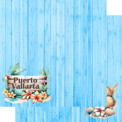 Island Life Collection Puerto Vallarta 12 x 12 Double-Sided Scrapbook Paper by SSC Designs - 15 Pack