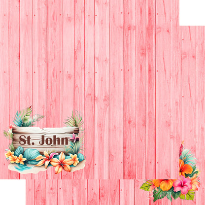 Island Life Collection St. John 12 x 12 Double-Sided Scrapbook Paper by SSC Designs - 15 Pack