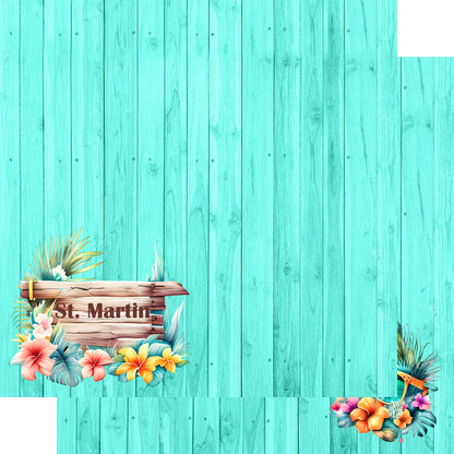Island Life Collection St. Martin 12 x 12 Double-Sided Scrapbook Paper by SSC Designs - 15 Pack