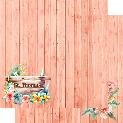 Island Life Collection St. Thomas 12 x 12 Double-Sided Scrapbook Paper by SSC Designs - 15 Pack