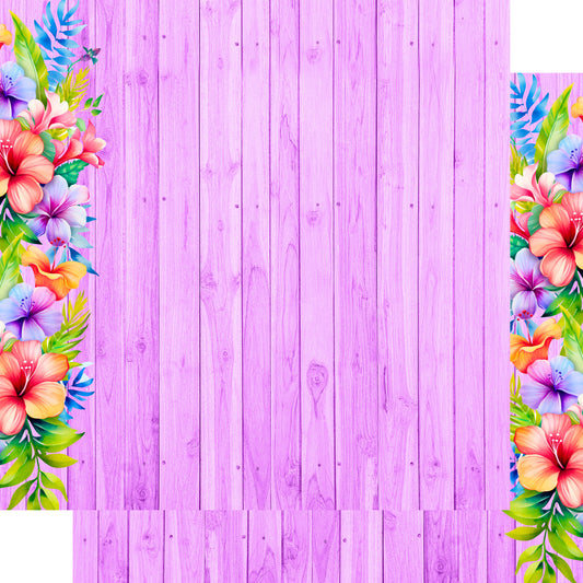 Island Life Collection Floral  12 x 12 Double-Sided Scrapbook Paper by SSC Designs - 15 Pack