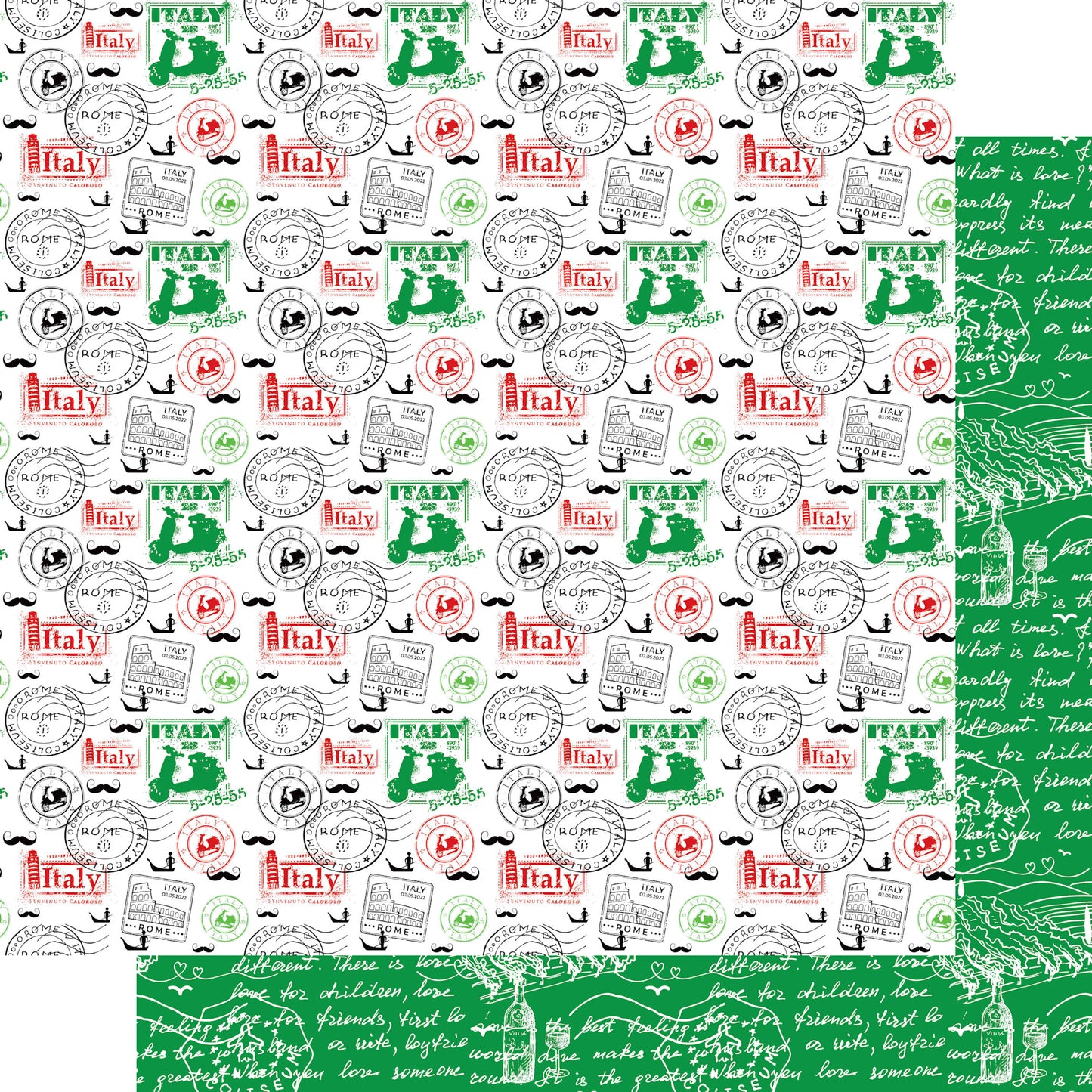 Italy Travels Collection Piazza Moments 12 x 12 Double-Sided Scrapbook Paper by SSC Designs - 15 Pack