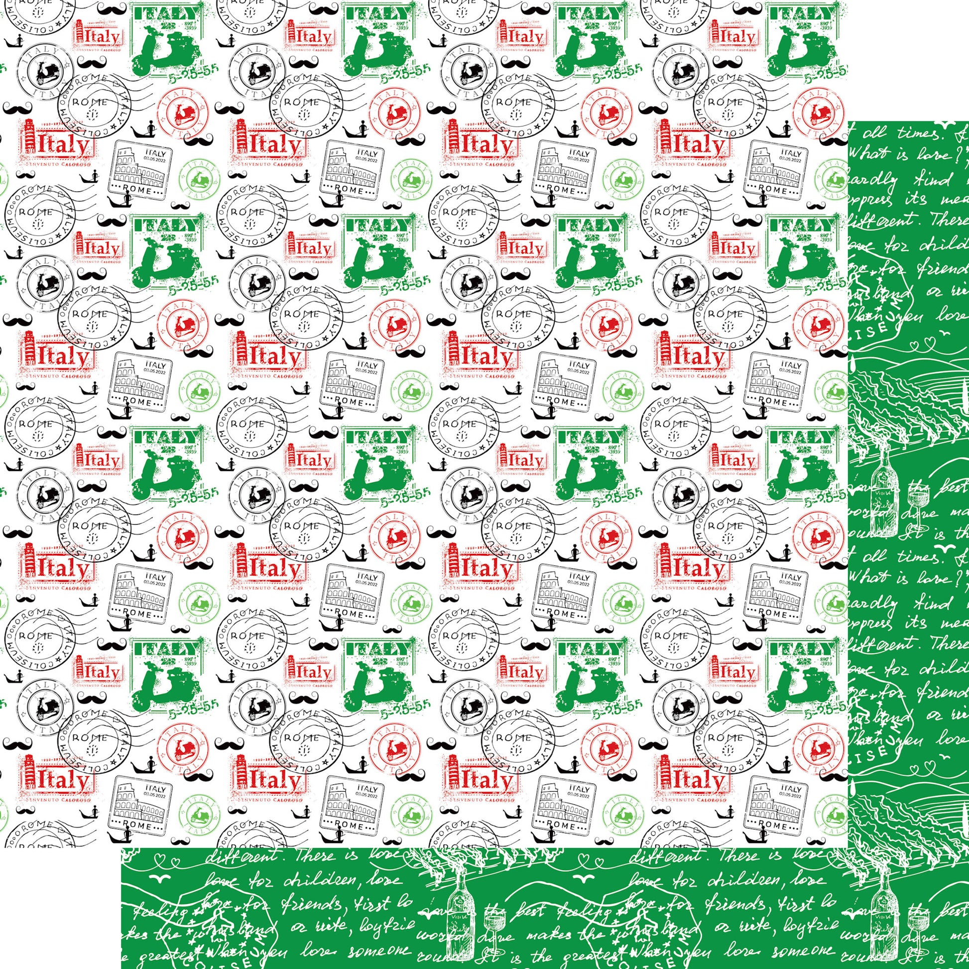 Italy Travels Collection Piazza Moments 12 x 12 Double-Sided Scrapbook Paper by SSC Designs - 15 Pack