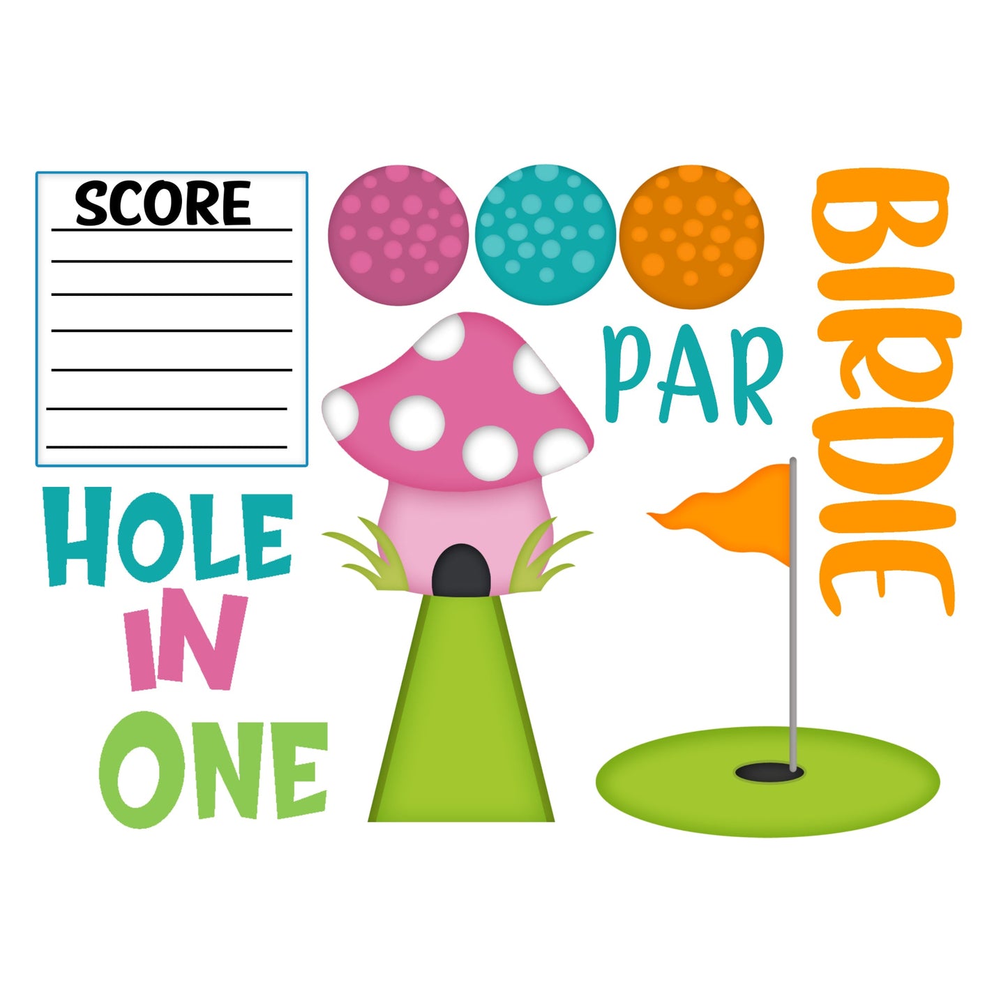 Just Fun Collection Mini Golf Ephemera Scrapbook Laser Cuts by SSC Designs  - 3 Packs