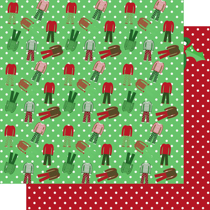 Just Fun Collection Christmas Pajamas Collage 12 x 12 Double-Sided Scrapbook Paper by SSC Designs  - 15 Pack