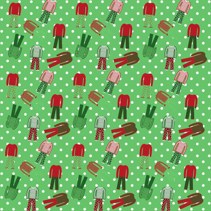 Just Fun Collection Christmas Pajamas Collage 12 x 12 Double-Sided Scrapbook Paper by SSC Designs  - 15 Pack