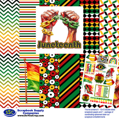 Juneteenth 12 x 12 Scrapbook Paper & Embellishment Kit by SSC Designs - 3 Kits