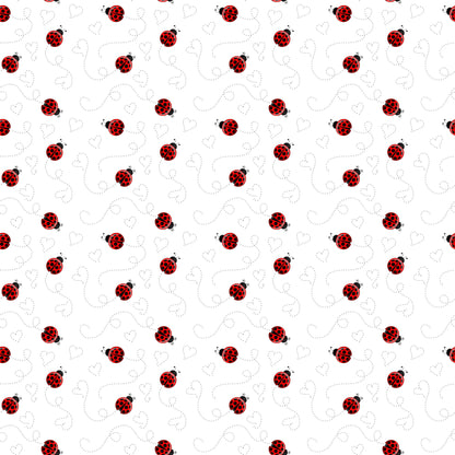 Ladybug Love Collection I Heart You 12 x 12 Double-Sided Scrapbook Paper by SSC Designs - 15 Pack
