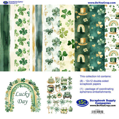 Lucky Days 12 x 12 Scrapbook Paper & Embellishment Kit by SSC Designs - 3 Kits