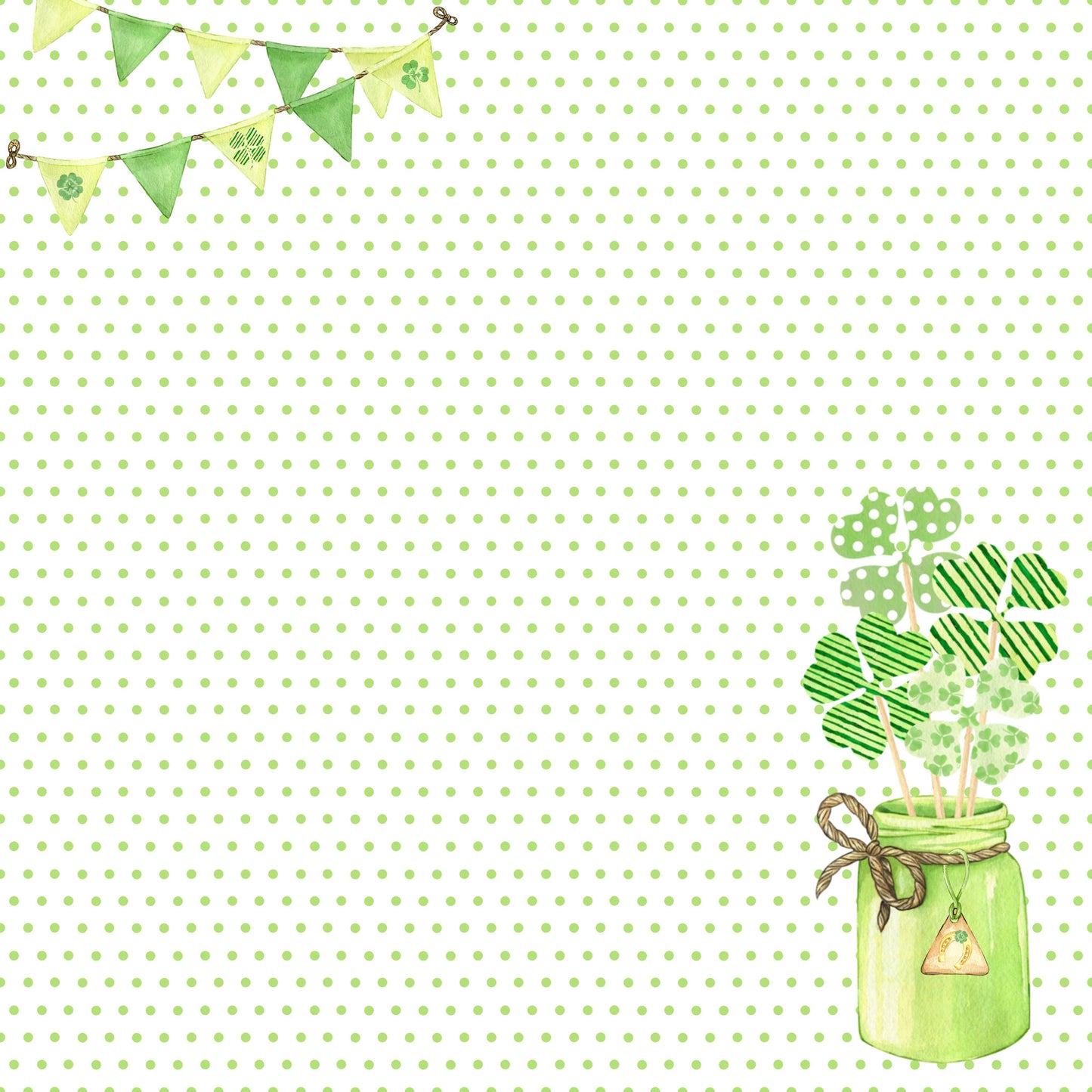 Lucky Leprechaun Collection Shamrock Shuffle 12 x 12 Double-Sided Scrapbook Paper - 15 Pack