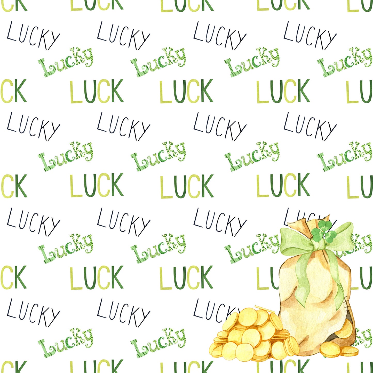 Lucky Leprechaun Collection Horseshoe Happiness 12 x 12 Double-Sided Scrapbook Paper - 15 Pack