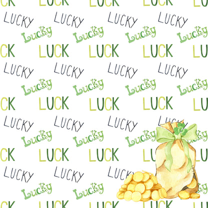 Lucky Leprechaun Collection Horseshoe Happiness 12 x 12 Double-Sided Scrapbook Paper - 15 Pack