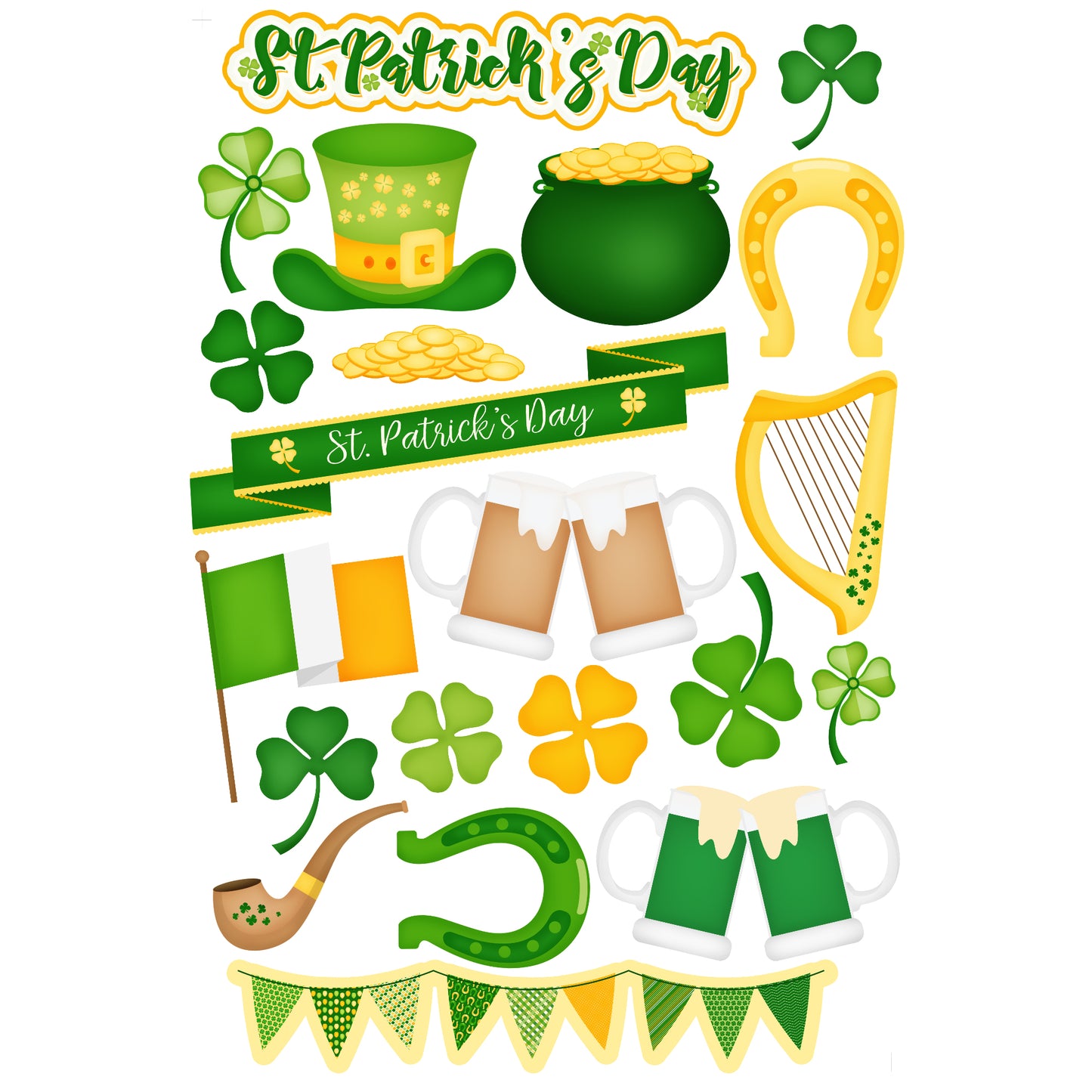 Lucky Irish 12 x 12 Scrapbook Paper Pack & Embellishment Kit - 3 Kits